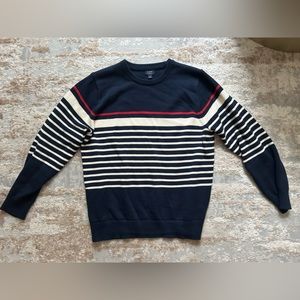 J. Crew Men’s 100% Cotton Sweater - Navy/Red/White - Size L - Brand New w/Tags
